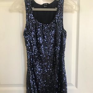 Blue Sequin Mini